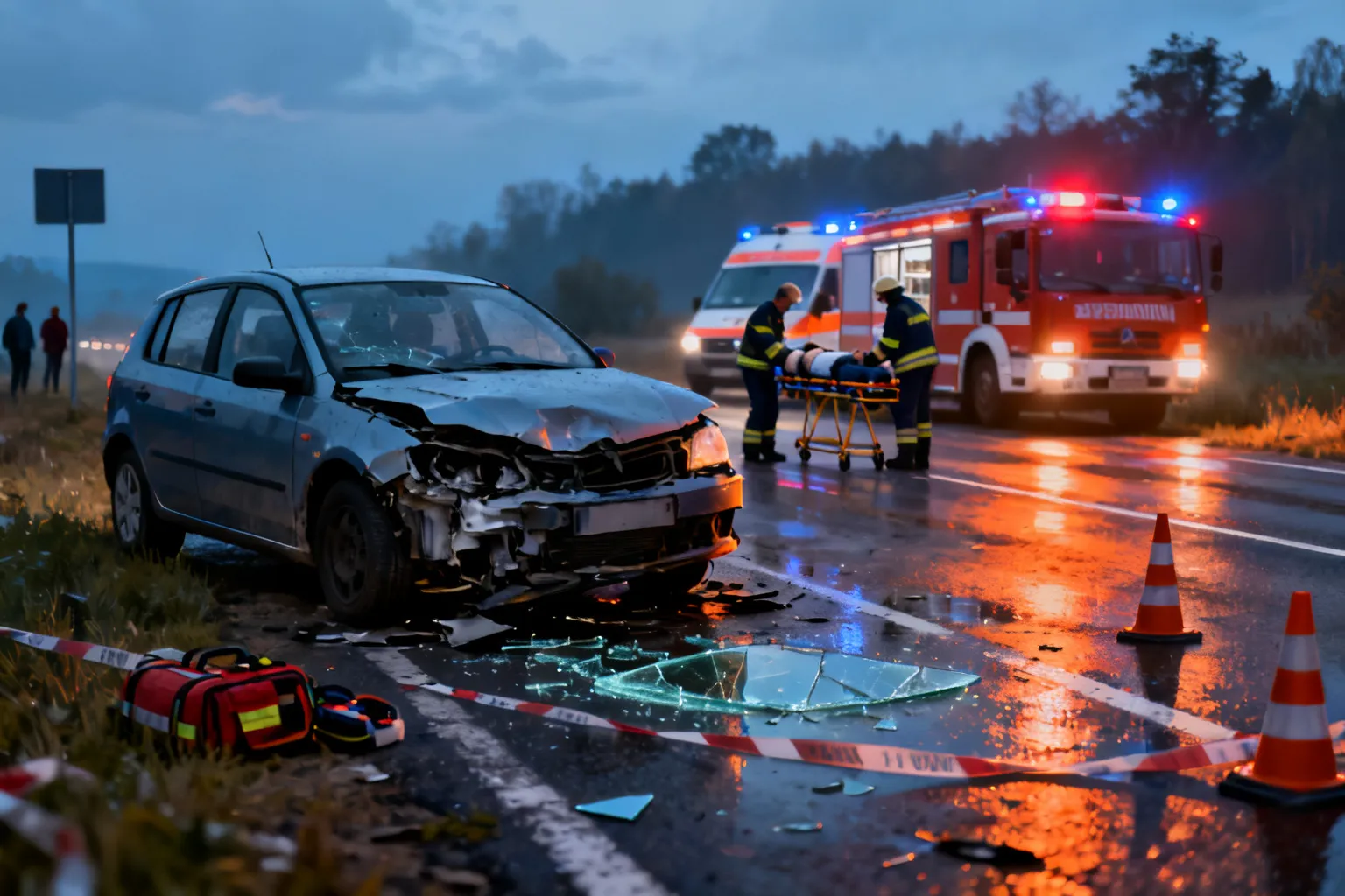 Zderzenie pojazdów DK16 Rudzienice — droga zablokowana
