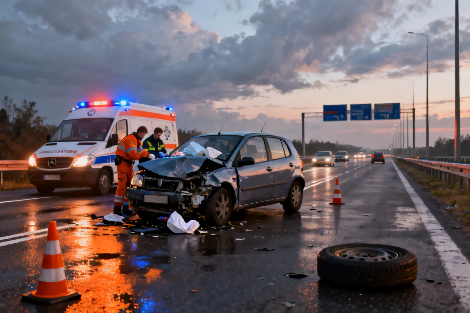 Wypadek drogowy na S5 w Ornowie — zablokowany jeden pas