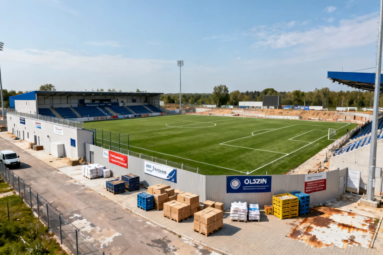 Budowa stadionu al. Sybiraków Olsztyn – pierwszy etap z pełnowymiarowym boiskiem