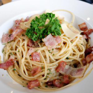spaghetti z boczkiem